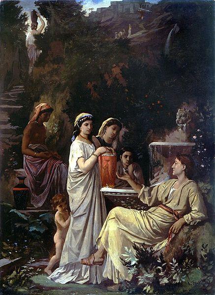 Anselm Feuerbach The Fairy tale teller Spain oil painting art